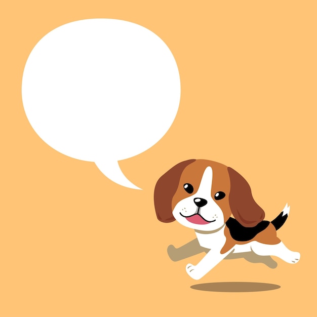 Cartoon cute beagle dog with speech bubble