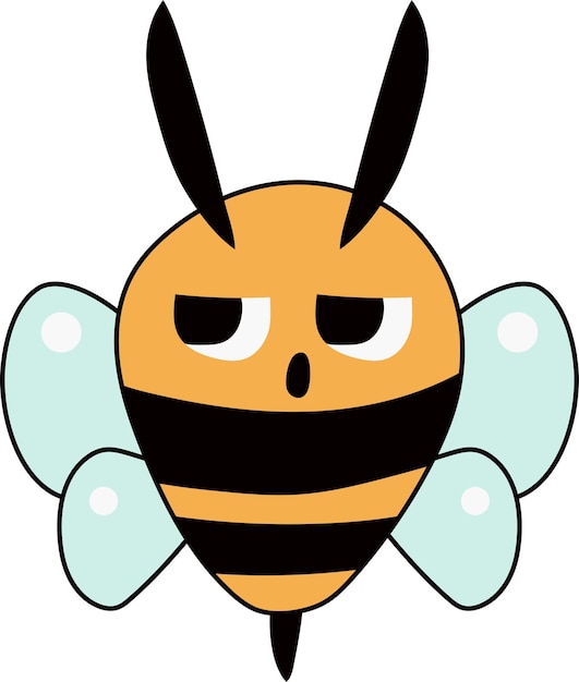 Vector cartoon cute bee illustration