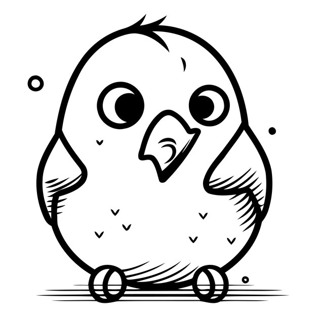 Vector cartoon cute bird vector illustration isolated on a white background