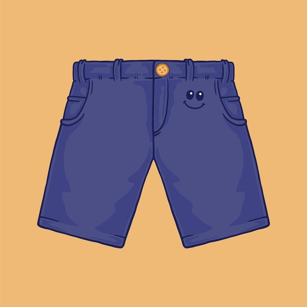 Vector cartoon cute blue trouser illustration