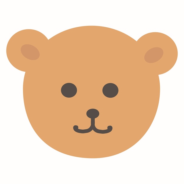 Cartoon cute brown bear Flat design