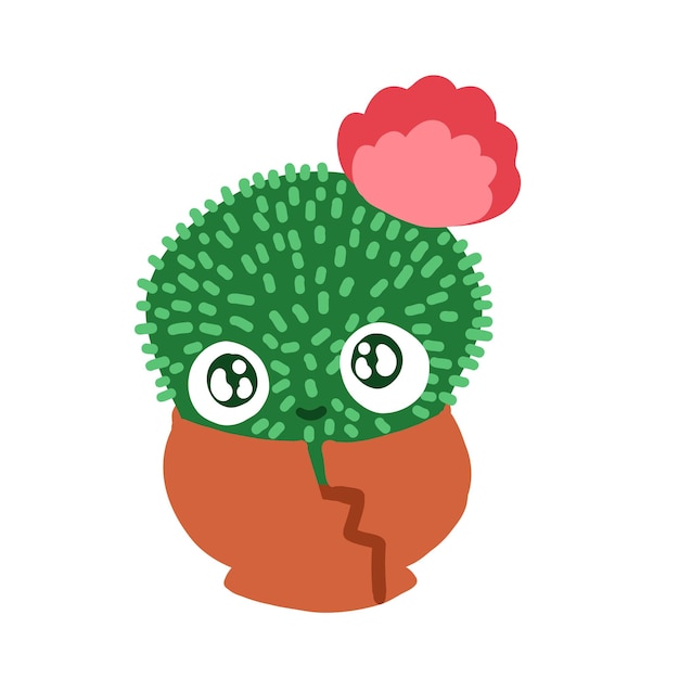 Cartoon cute cactus mascot