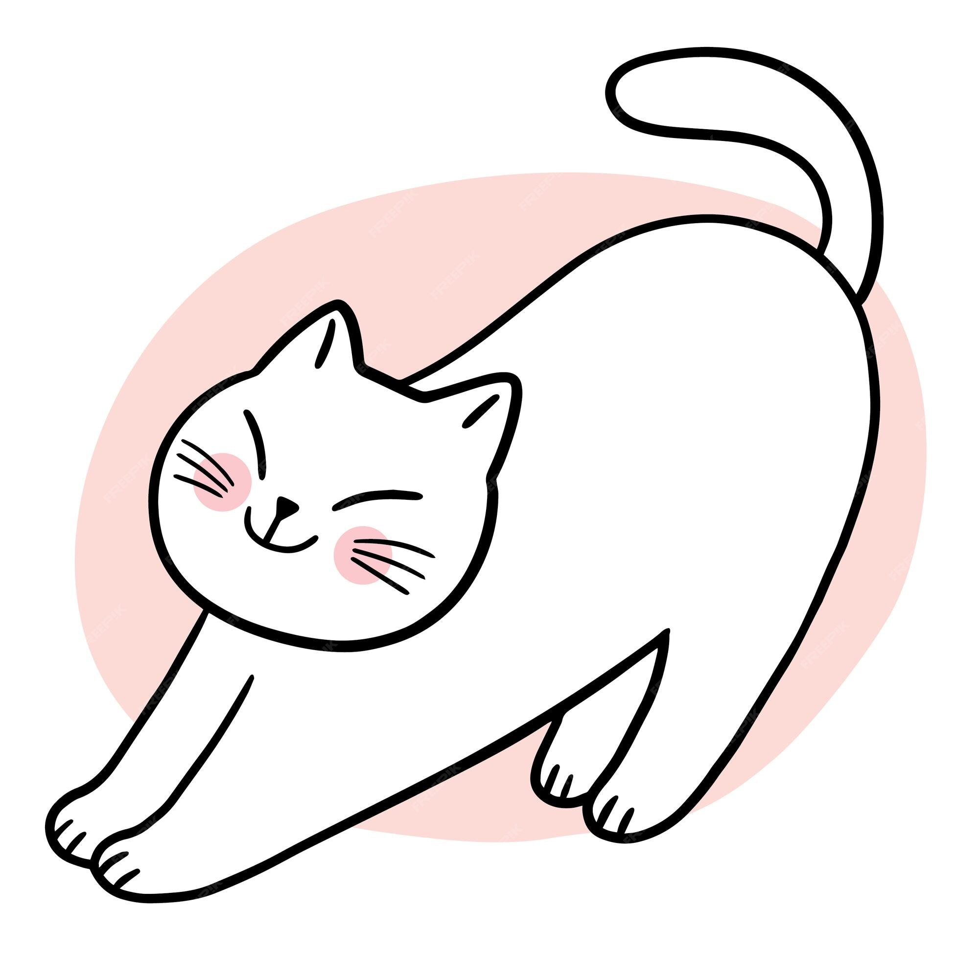 Premium Vector | Cartoon Cute Cat Relaxation In Happy Day Vector