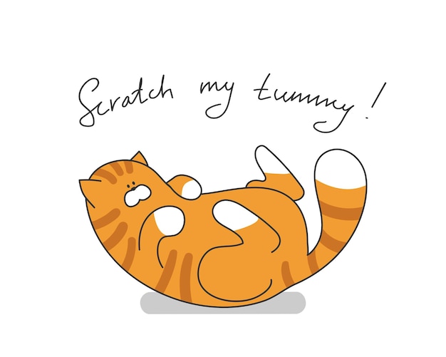 Cartoon cute cat vector illustration. Pet funny character with slogan.