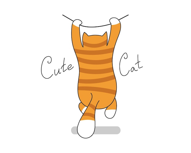 漫画かわいい猫のベクトル図です。スローガンでペットの面白いキャラクター。