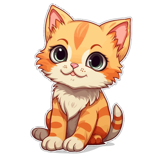 Vector cartoon cute cat