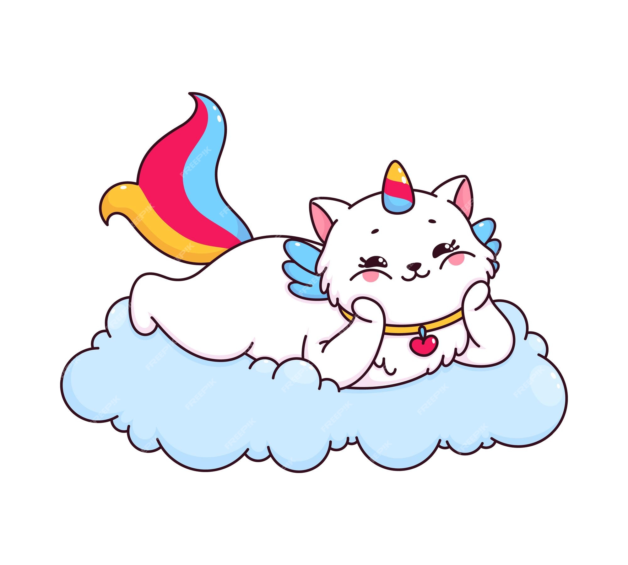 Cat unicorn icon cute funny fantasy animal Vector Image