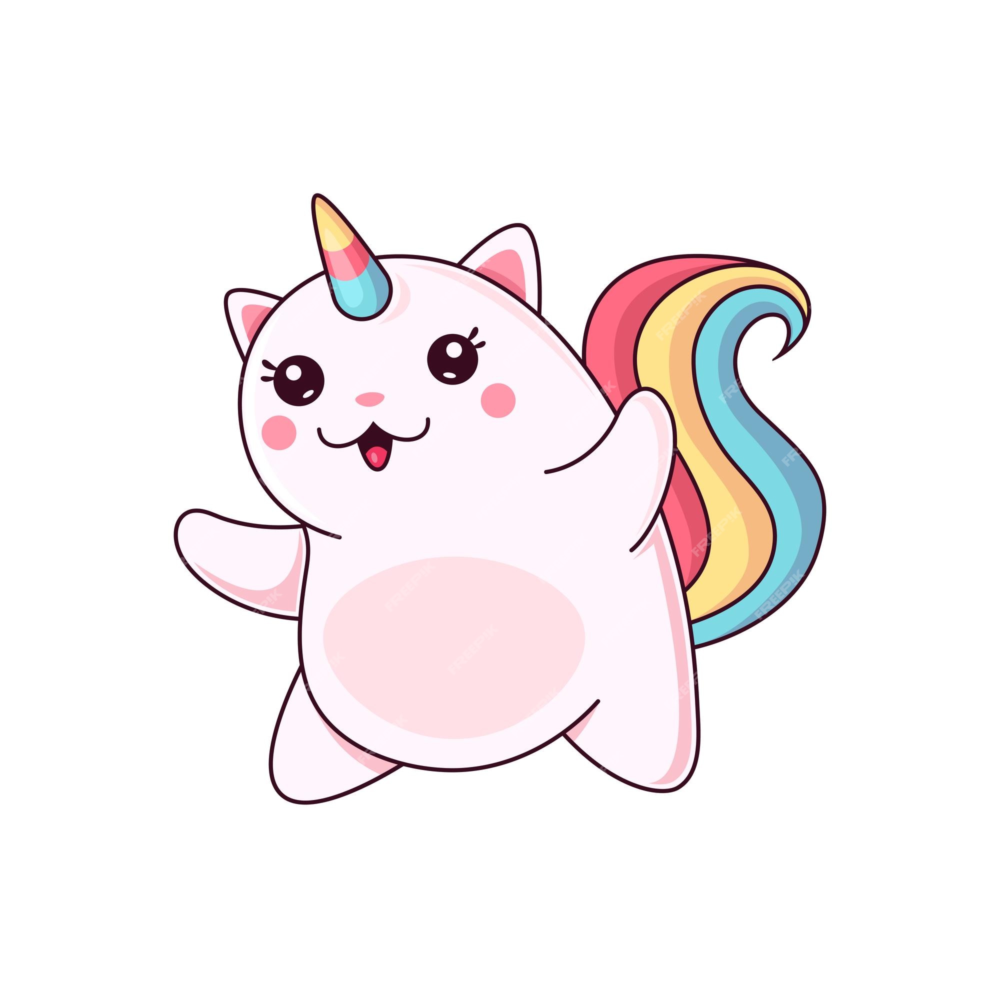 Cat unicorn icon cute funny fantasy animal Vector Image