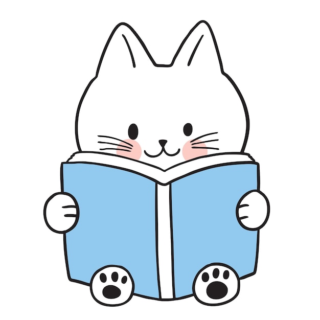 漫画のかわいいキャラクターの面白い猫のベクトル。