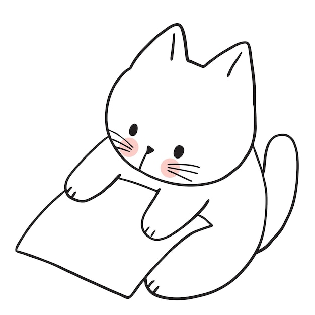 漫画のかわいいキャラクターの面白い猫のベクトル。