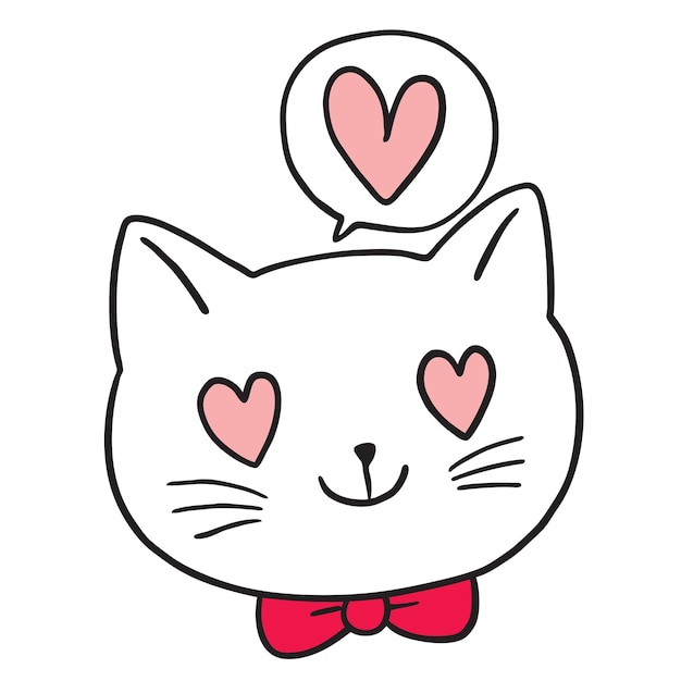 Cartoon cute character funny cat vector.