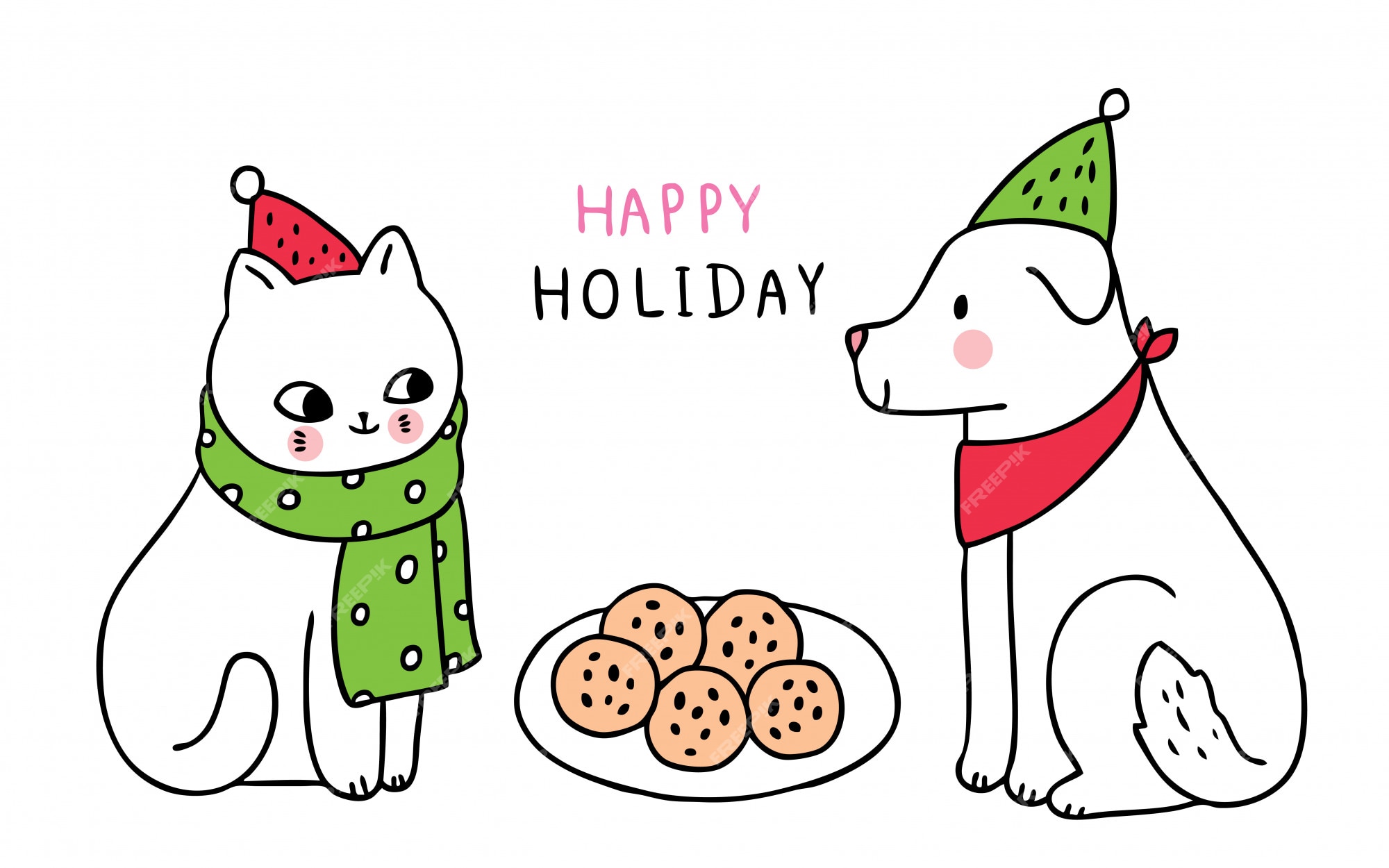 holiday cat clipart cartoon