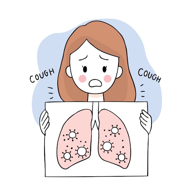 漫画かわいいコロナウイルス、COVID-19、ウイルスの蔓延