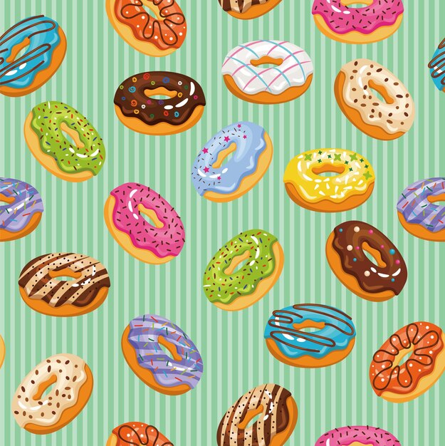 Cartoon cute donuts