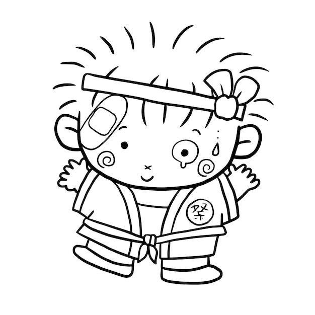 cartoon cute doodle coloring page kawaii anime illustration clipart character chibi drawing manga