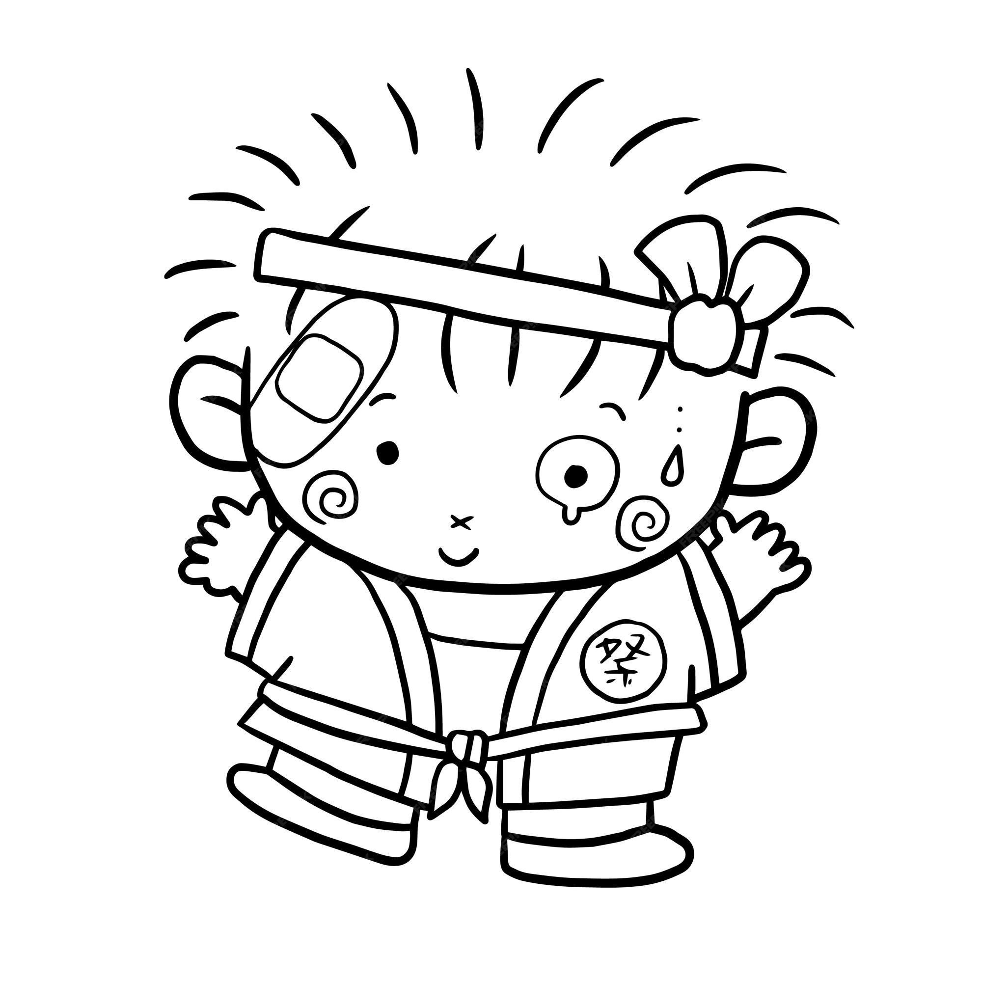 Premium Vector  Cartoon cute doodle coloring page kawaii anime