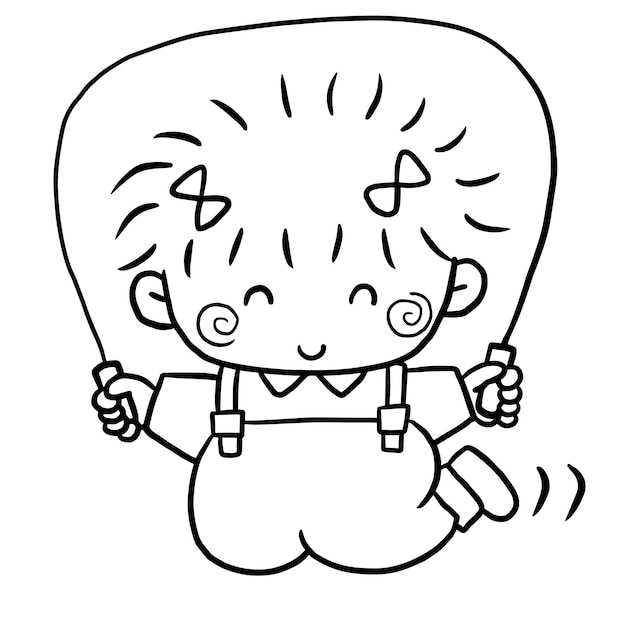 cartoon cute doodle coloring page kawaii anime illustration clipart character chibi drawing manga