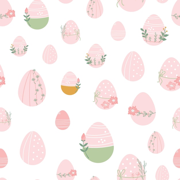 Вектор Мультяшный милый рисунок яиц для пасхальной оберточной бумаги