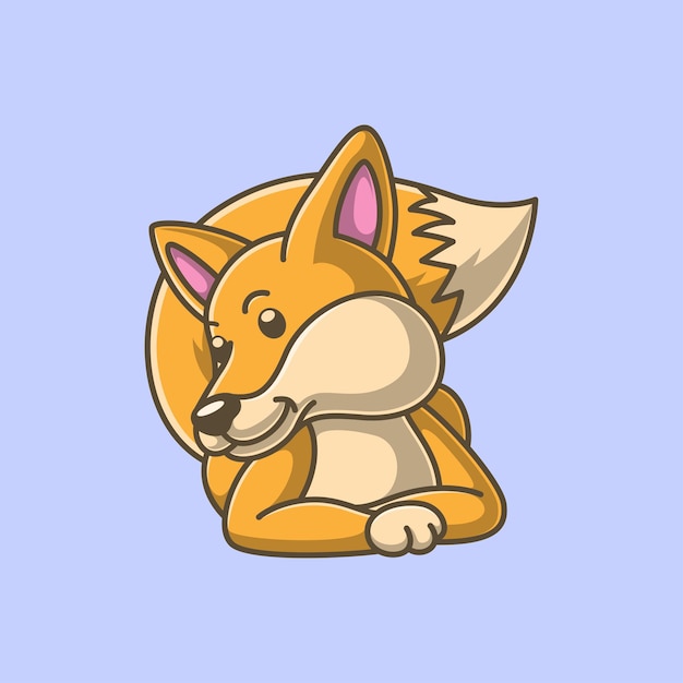 Vector cartoon cute fox