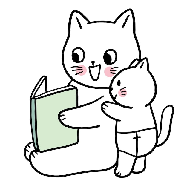 ベクトル 漫画かわいい面白いキャラクター猫ベクトル