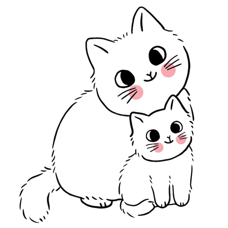 Vector cartoon cute funny character cat vector
