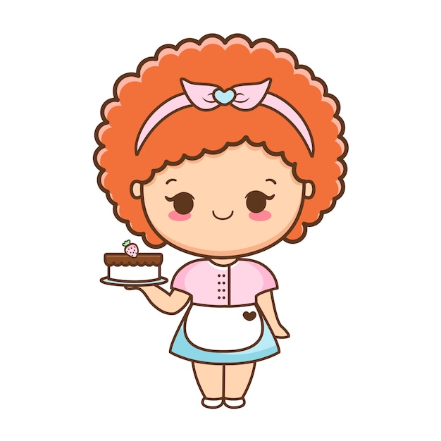 Cartoon cute girl illustration premium vector