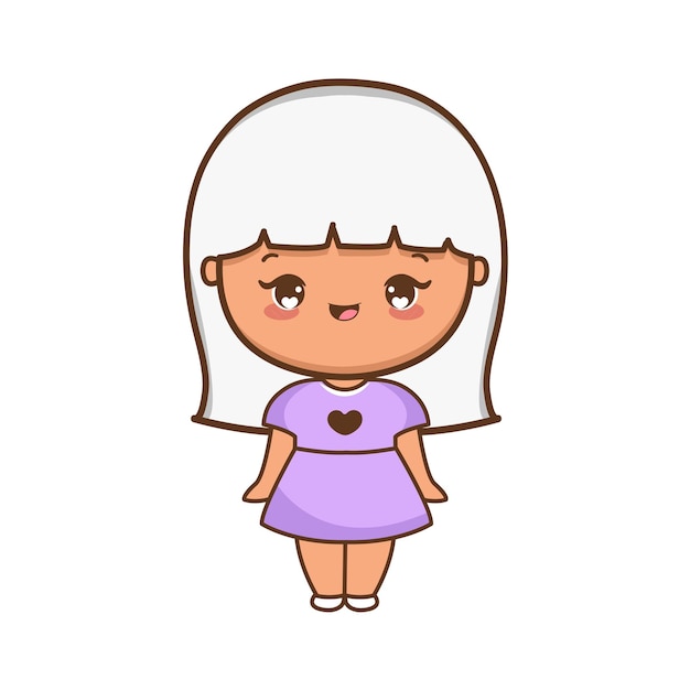 Cartoon cute girl illustration premium vector