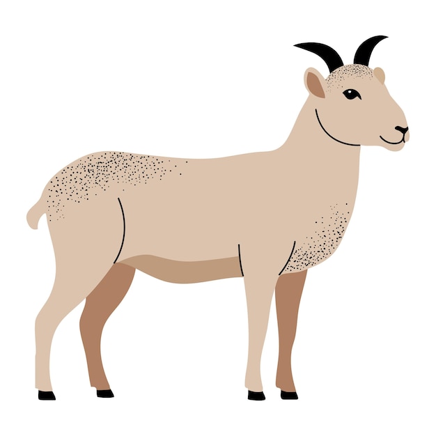 Cartoon cute goat Farm animals Domestic animals Childish illustration Kids style
