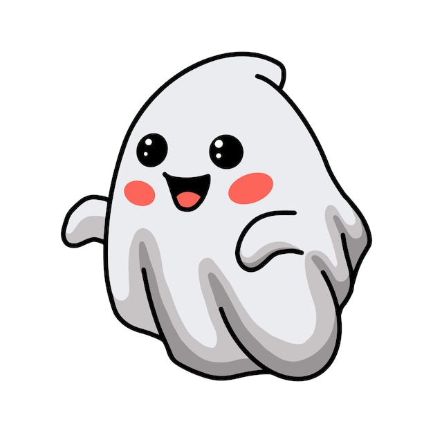 Cartoon cute halloween white ghost