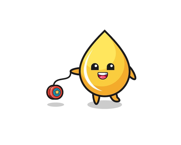 Cartoon of cute honey drop playing a yoyo , cute design