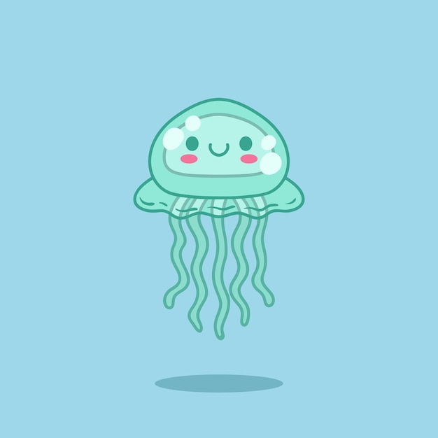 Cartoon cute jellyfish ocean jellyfish cute illustration
