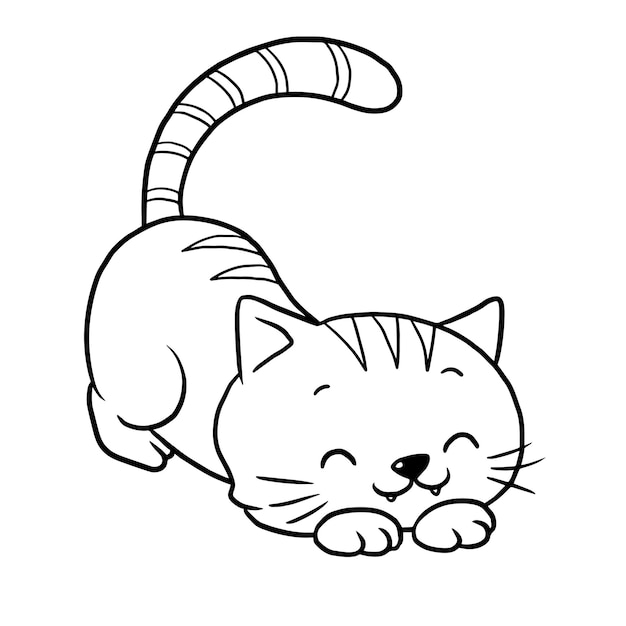 cat cartoon animal doodle kawaii anime coloring page cute illustration clip  art character 11812131 PNG