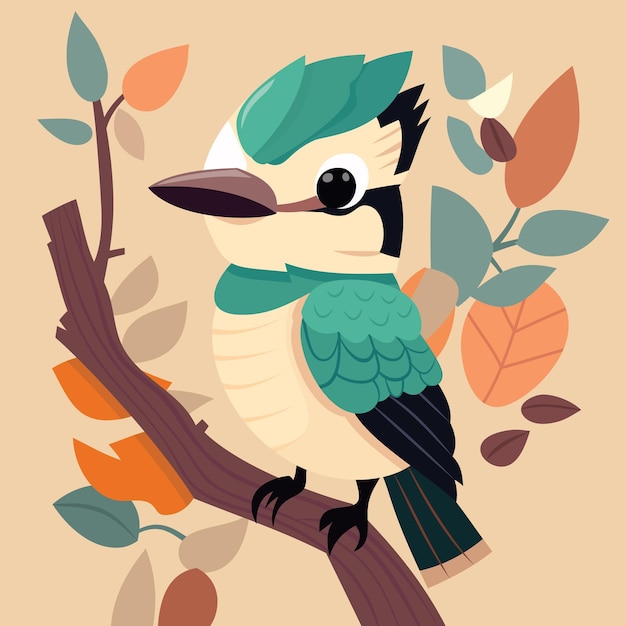 Uccello kookaburra sveglio del fumetto