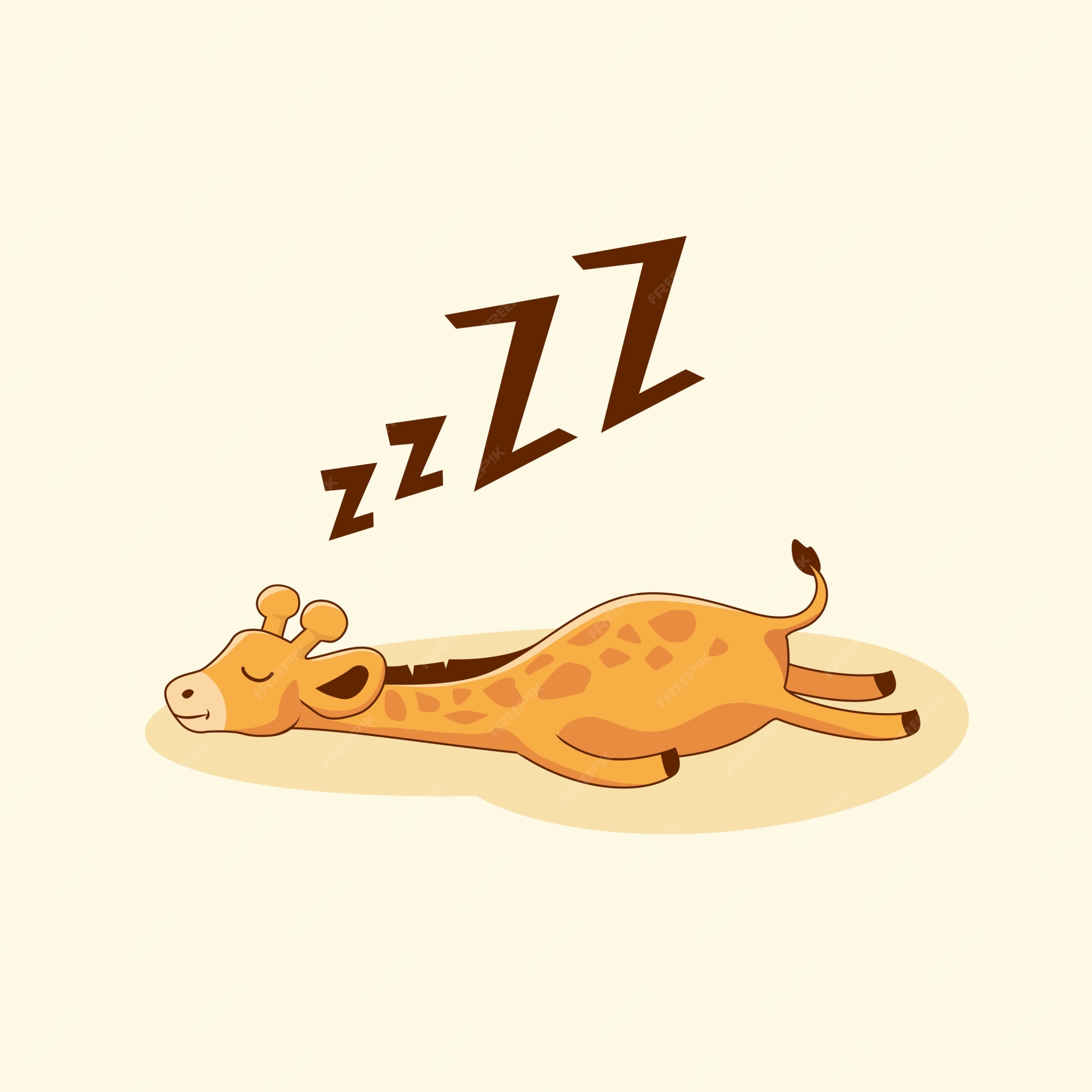 Premium Vector | Cartoon cute lazy giraffe sleep