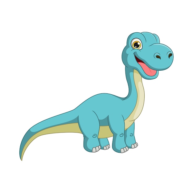 Cartoon cute little brontosaurus dinosaur