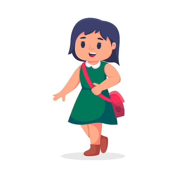 Cartoon Cute Little Girl Character Illustration