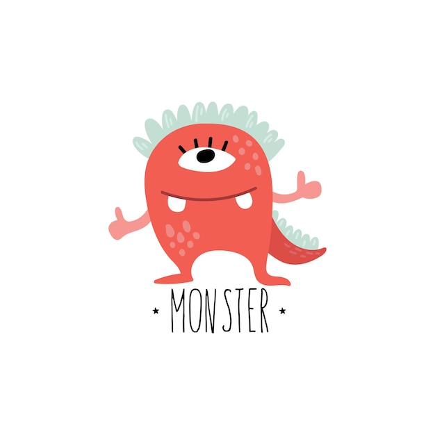 Cartoon cute monster vector character