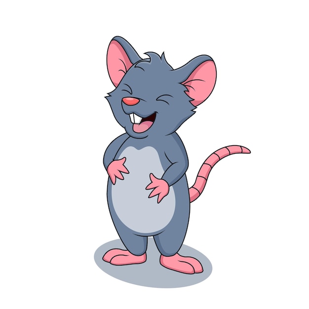 Мультяшная милая мышьМилый мультяшный зверекВекторная иллюстрация
