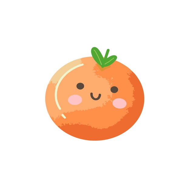 Vector a cartoon of a cute orange with a cute face.