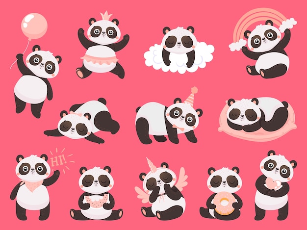 Cartoon cute panda.