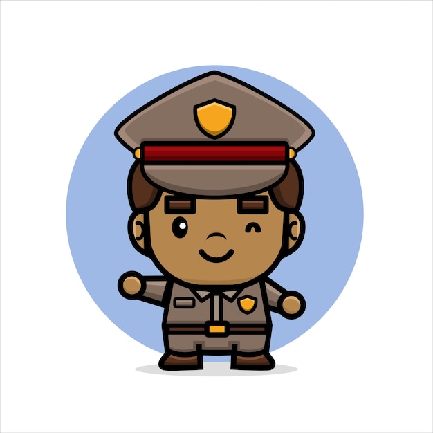 Cartoon cute police smile