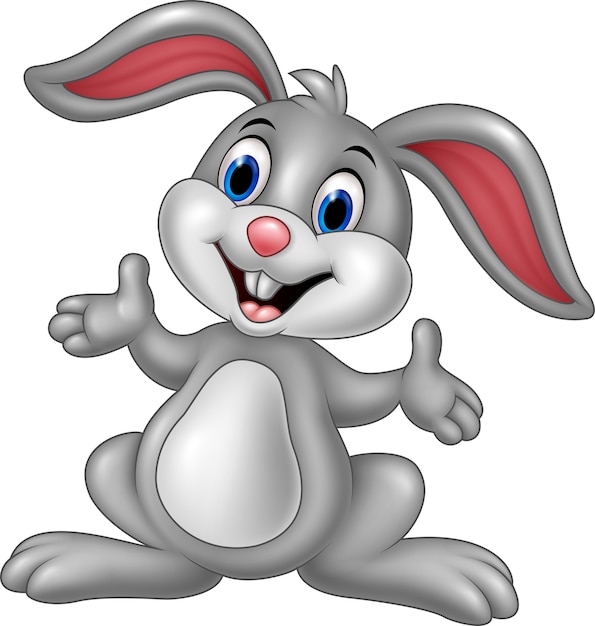 Vettore posa simpatico coniglio cartone animato