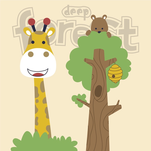 Vector cartoon of cute safari animals