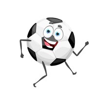 Personaggio dei cartoni animati carino scuola calcio pallone da calcio