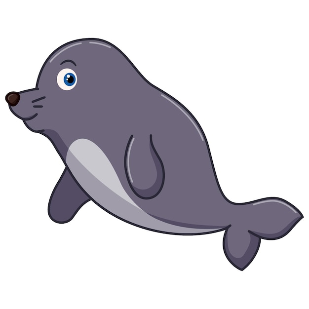 Vector cartoon cute seal