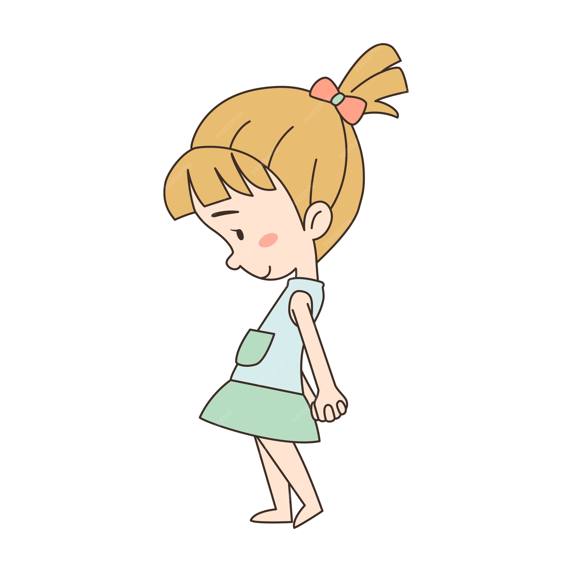 nervous girl clipart