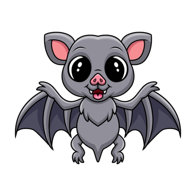 Cartoon cute small bat flying