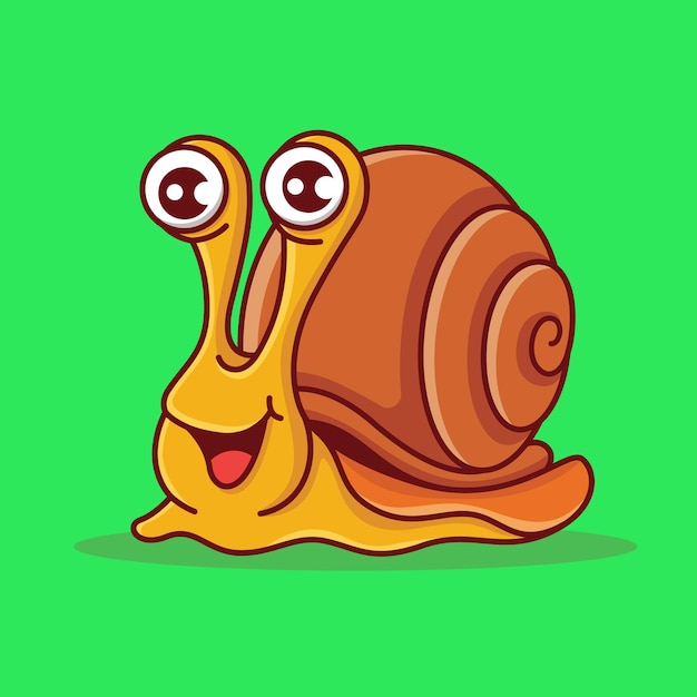 Cartoon cute snail crawling