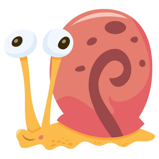 Vector cartoon cute snail