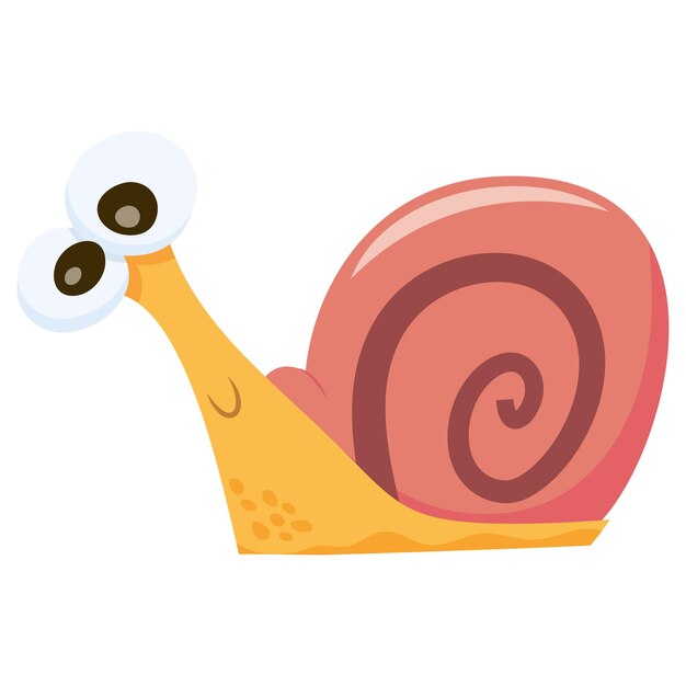 Vector cartoon cute snail